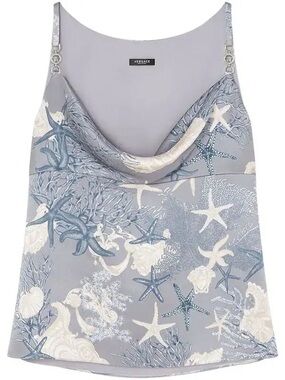 Versace Barocco Sea Cowl-Neck Silk Tank